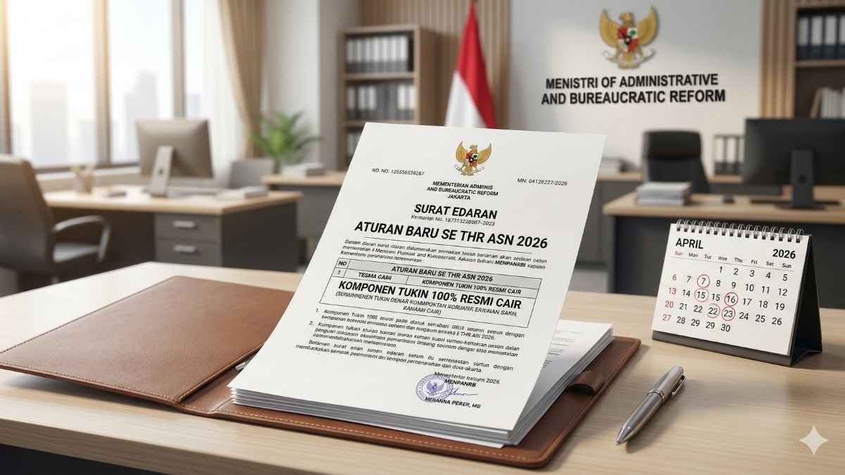 Aturan Baru SE THR ASN 2026, Komponen Tukin 100% Resmi Cair